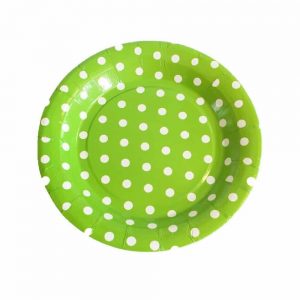 Dark Green Polka Dots Paper Plates