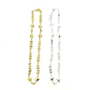 Gold & Silver Happy New Year Necklace