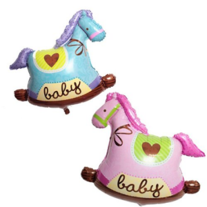 Pink ROCKING HORSE FOIL BALLOON
