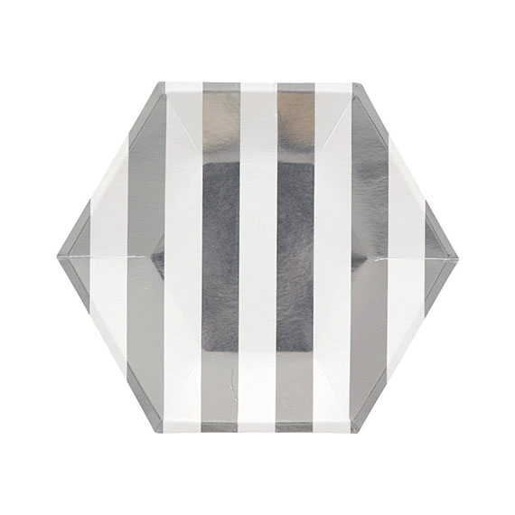 Stripe Hexagon Plates