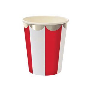 Red and White Stripes with Silver Edges Cups