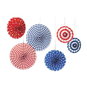 Red and Blue Paper Fans