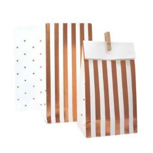 Gold Striped Paper Bags