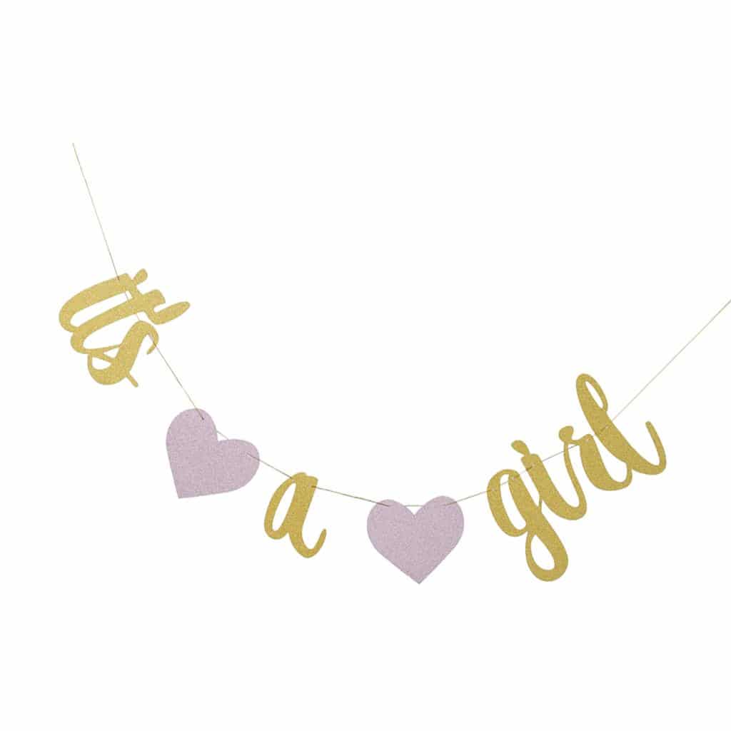 It's a Girl Sparkling Pink and Gold Bunting