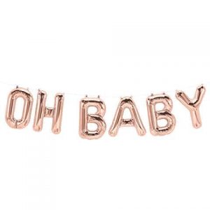 Oh Baby Rose Gold Balloon Banner