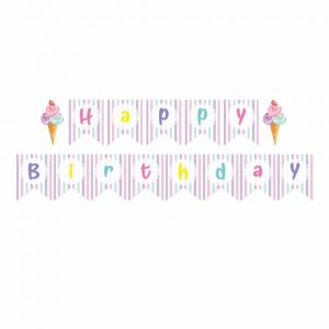 Pastel happy birthday banner