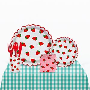 strawberry themed party tableware