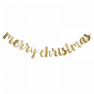 Gold Merry Christmas Banner