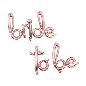 Bride to be script handwritten foil balloons (Rose Gold)