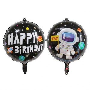 Happy Birthday Space Round Foil Balloon