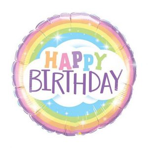Happy Birthday Pastel Rainbow Foil Balloon