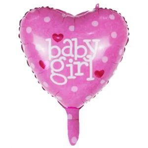 Heart Shaped Baby Girl Foil Balloon