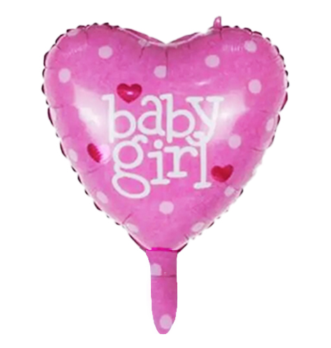 Heart Shaped Baby Girl Foil Balloon