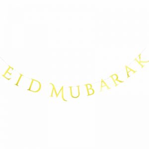 Eid Mubarak Gold Hanging Banner