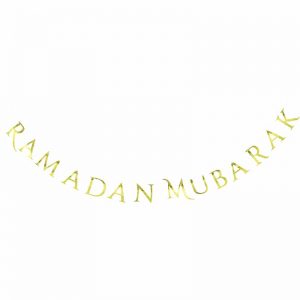Ramadan Mubarak Gold Hanging Banner