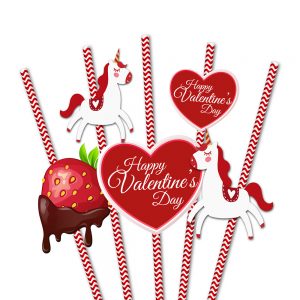 Valentine’s Day themed Party Straws