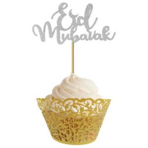 Eid cupcake topper silver 02