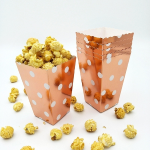 rosegold dot popcorn box