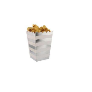 silver horizontal popcorn box