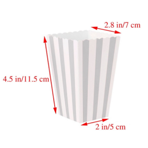 silver vertical popcorn box