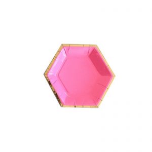 4-Inches-Hexagon-Canape-Plates-Dark-Pink