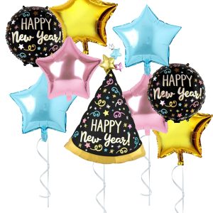 Happy New Year Hat Foil Balloon Set