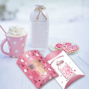 Happy Valentine’s day Pillow Shape Treat Boxes