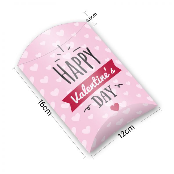 Happy Valentine’s day Pillow Shape Treat Boxes