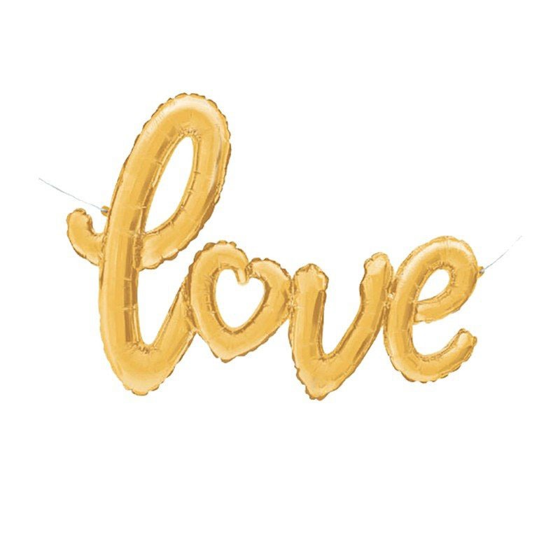 Gold Love with a heart Foil Balloon Banner