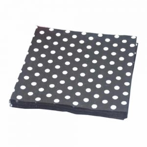 Black Polka Dots Paper Napkins