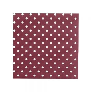 Burgundy Polka Dots Paper Napkins