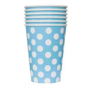 Blue and White Polka Dots Paper Cups