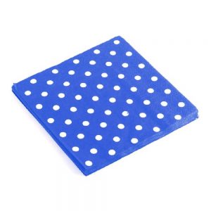 Navy Blue Polka Dots Paper Napkins