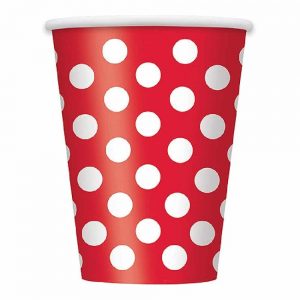 Red and White Polka Dots Paper Cups