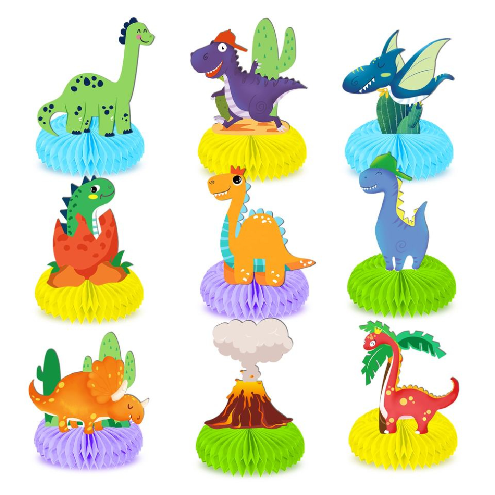 Dinosaur themed honeycomb centerpieces - ThePartyPopper.com