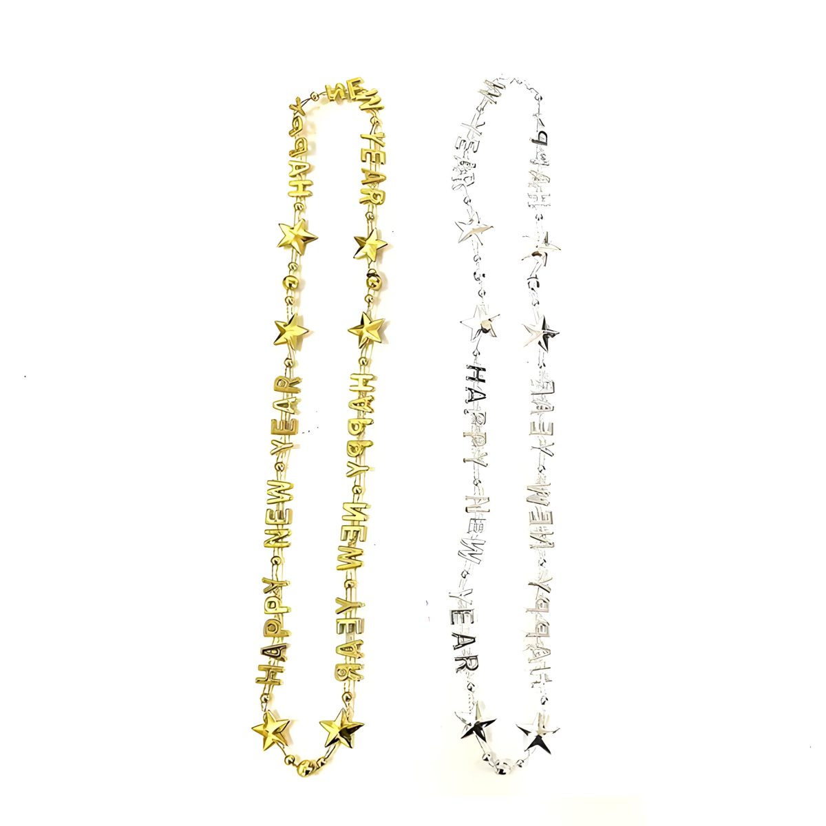 Gold & Silver Happy New Year Necklace