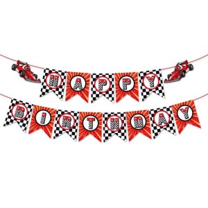 Racing Car Theme "Happy Birthday" Banner, Boys Birthday Party Decorations Supplies