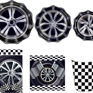 Racing Car Theme Tableware Set: 72-piece Race Car Party Supplies set