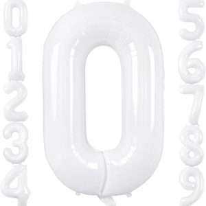 White Number Balloons 40 Inch