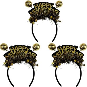 Happy New Year Tinsel Headband Set