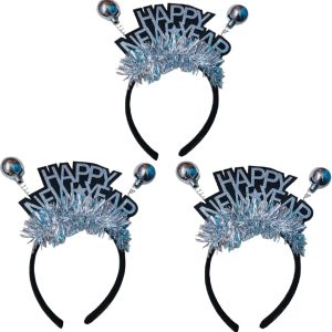 Pack of 3 Happy New Year Tinsel Headband