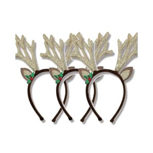 Pack of 3 Christmas Reindeer Ears Headband For Christmas Parties Costume Cosplay Hair Bands