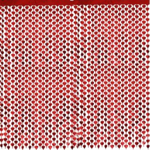 Red Heart Shape Metallic Foil Fringe Curtains