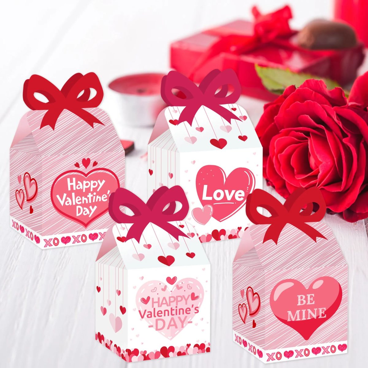 Love Be Mine Valentine's Day Party Favor Box- Set of 12