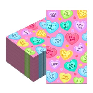 Valentine's Day Paper Heart Print Napkin- 20 Pcs
