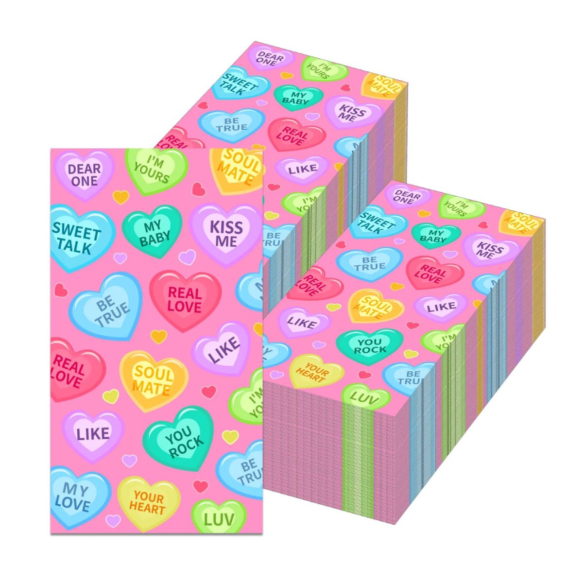 Valentine's Day Paper Heart Print Napkin- 20 Pcs