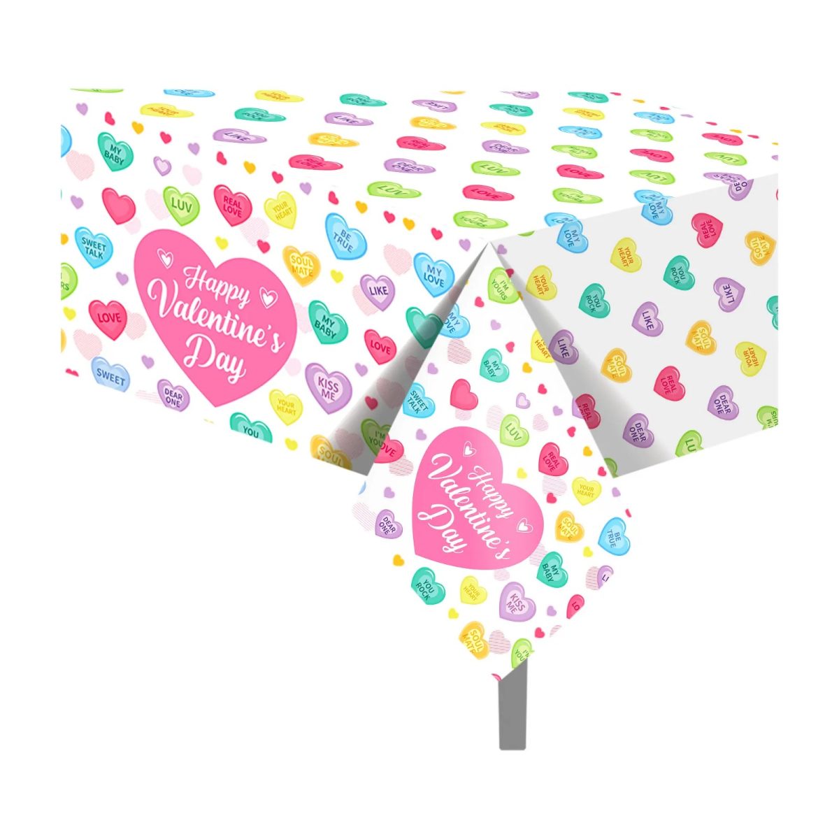 Multicolor Valentine's Day Plastic Table Cover