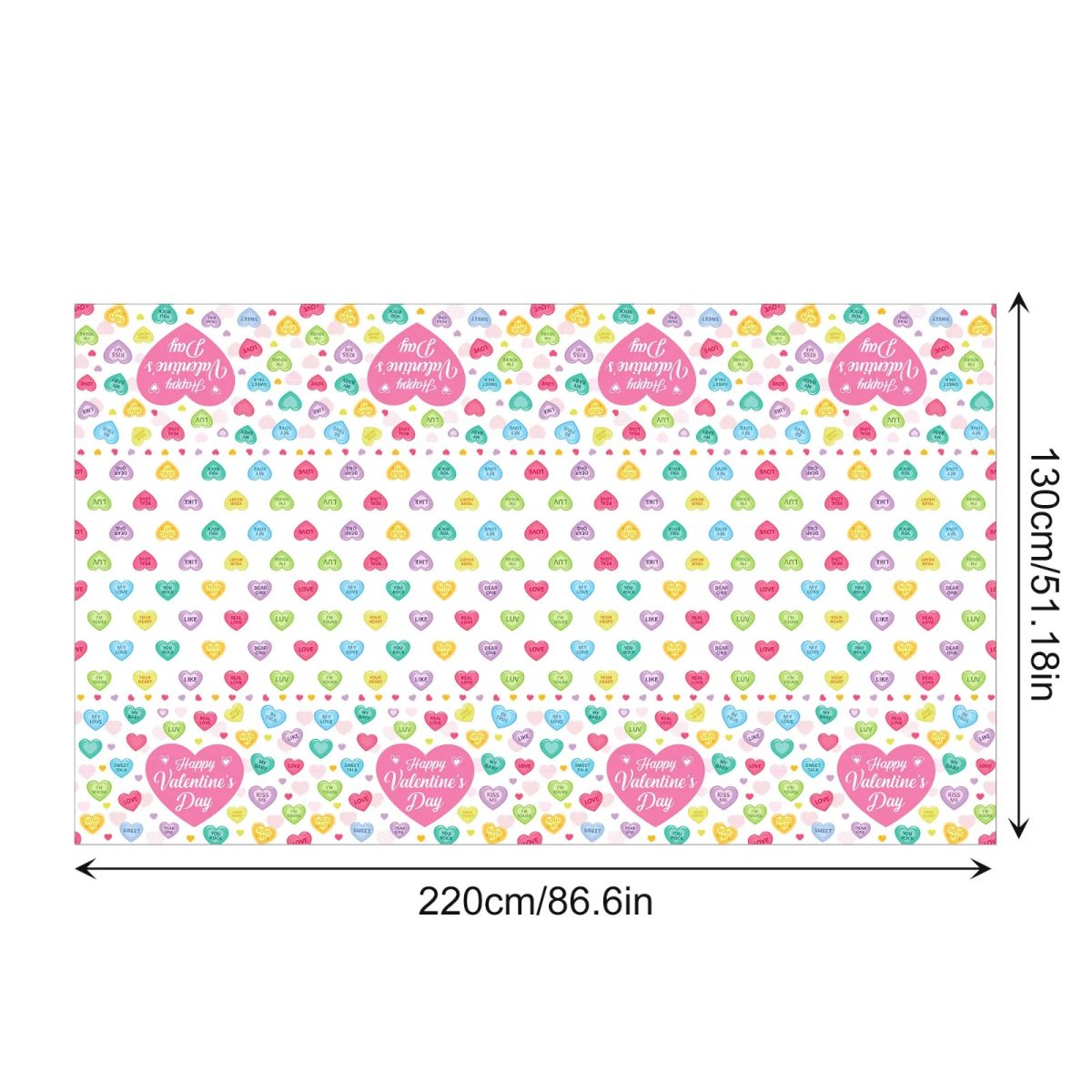 Multicolor Valentine's Day Plastic Table Cover