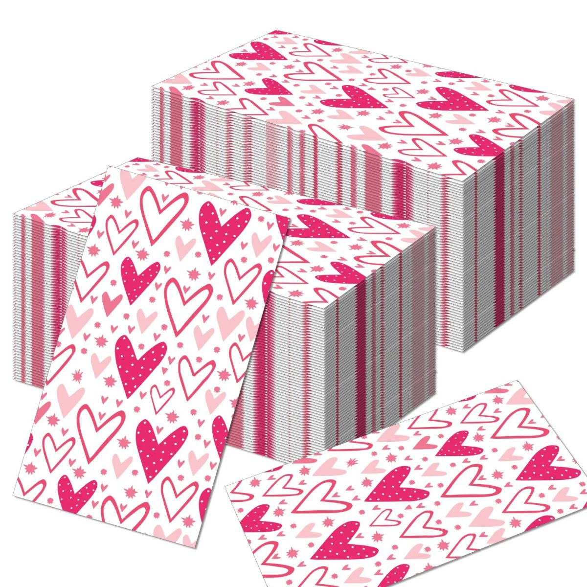 Valentine's Day Heart Print Paper Napkin- 20 Pcs
