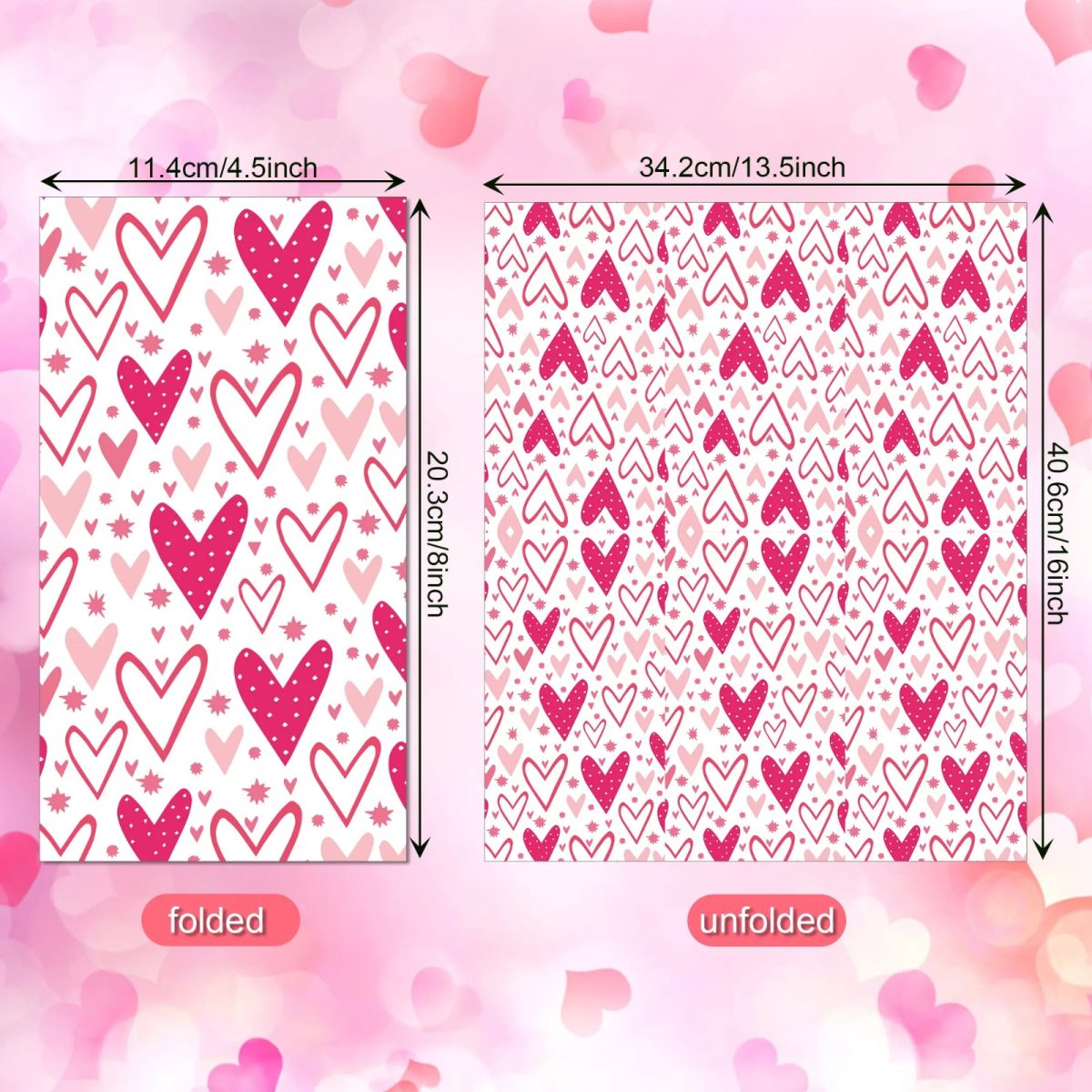 Valentine's Day Heart Print Paper Napkin- 20 Pcs